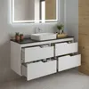 A modern bathroom vanity with a sink and drawers. Produktbild-Vorschau