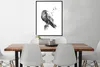 MuchoWow® Gerahmtes Poster Krähe - Vögel - Schwarz und weiß Produktbild-Vorschau 3