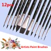 12 Stue ck Professionelle Pinsel Nylon Haar Zarte Holzgriff Produktbild-Vorschau 4