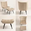 Loungesessel mit Fußhocker Samt Beige Gepolsterter Produktbild-Vorschau 8