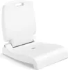 A white folding seat is shown against a white background. Podgląd zdjęcia produktu