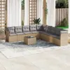 vidaXL 10-tlg. Garten-Sofagarnitur mit Kissen Beige Poly Produktbild-Vorschau 2