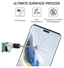 A screen protector being tested for durability with a drill, alongside marketing graphics highlighting its features. Anteprima dell’immagine prodotto