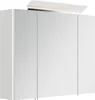 Badezimmer Spiegelschrank 3-türig LED-Lampe 80 cm Weiß Produktbild-Vorschau 1