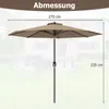 A diagram showing the dimensions of a patio umbrella. Produktbild-Vorschau