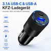 Auto Ladegerät USB-C & USB-A QC 3.1 KFZ Dual Ladeadapter Produktbild-Vorschau 2