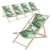ECD Germany 5er Set Liegestuhl klappbar Tropical Grün-Weiß Produktbild-Vorschau 1