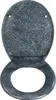 A toilet seat and lid with a granite-like pattern, shown from a top-down perspective against a white background. Produktbild-Vorschau