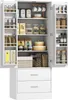 HOMCOM Keukenkast, buffetkast met 2 deuren, 8 legplanken en Productafbeelding-voorbeeld 1