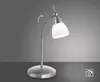 A silver desk lamp with a white glass shade is shown against a plain gray background. Produktbild-Vorschau