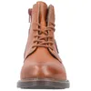 A front view of a brown leather boot. Produktbild-Vorschau