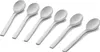 A set of six silver espresso spoons arranged diagonally on a white background. Podgląd zdjęcia produktu