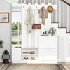 Set guardaroba Sweiko 135x25x180 cm con specchio, armadio Anteprima dell’immagine prodotto 3