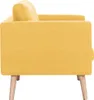 vidaXL Třímístná pohovka Fabric Yellow Náhled obrázku produktu 5