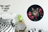MuchoWow® Rundes Wandbild - Runde Bilder Katze - Blumen - Produktbild-Vorschau 3