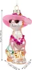 A glass Christmas ornament of a cat wearing a hat, sunglasses, and a dress. Produktbild-Vorschau