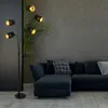 Stehleuchte, Dekorstanzungen, Textil, schwarz gold, 5x E14 Produktbild-Vorschau 3