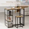 COSTWAY Bartisch mit Barhocker Set, 2 Personen Bartisch Set Produktbild-Vorschau 3