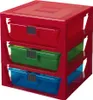 LEGO Schubladenbox 3-DRAWER STORAGE RACK 3 Schübe rot Produktbild-Vorschau 1