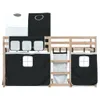 Möbel Etagenbett mit Vorhängen Weiß Schwarz 90x200 cm Produktbild-Vorschau 3
