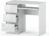 A white desk with three drawers on the left and a pull-out keyboard tray. Produktbild-Vorschau
