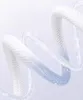 A white braided cable with a transparent, liquid-filled section that transitions from white to blue. Produktbild-Vorschau