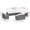 Design 12-tlg. Garten-Sofagarnitur mit Kissen Schwarz Poly Produktbild-Vorschau 3