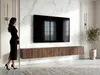 AX LIVING Barvo 3x100 TV Kommode Lowboard Dunkelbraun Produktbild-Vorschau 2