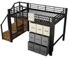 Hochbett 140x200 cm Metall Schwarz, platzsparendes Produktbild-Vorschau 16