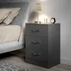 Casaria Table de nuit Gris 3 tiroirs 54x39x28cm table de Voir les images du produit 4