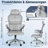 NAIZY Ergonomischer Bürostuhl Grau, Schreibtischstuhl mit Produktbild-Vorschau 2