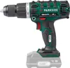 A cordless drill with a battery pack attached, shown against a white background. Produktbild-Vorschau