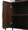 Merax Hochschrank Sideboard mit Rattan-Front, Vitrine mit Produktbild-Vorschau 8