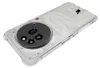 A clear protective case for a smartphone, showing the back of the phone with its camera module and design elements. Produktbild-Vorschau