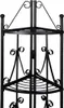 A black metal corner plant stand with three tiers. Náhled obrázku produktu