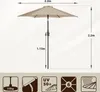 Sekey Sonnenschirm 220 cm mit Kurbel und Auto-Kippen, UPF Produktbild-Vorschau 7