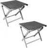 2er Garten Klapphocker Fußhocker Aluminium Textilen Anthrazit Produktbild-Vorschau