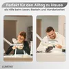 Two split images showing people using magnifying lamps for hobbies. Produktbild-Vorschau