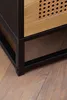 Nočný stolík FineBuy, čierny s viedenským pletením, 45 x 45 Náhľad obrázku produktu 5