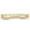The Living Store 9-tlg. Garten-Lounge-Set mit Creme Kissen Produktbild-Vorschau 3