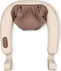 A beige neck massager with a brown fabric interior, shown from a top-down perspective against a white background. Produktbild-Vorschau