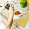 Silikon Tischset, 4pcs Grün Gelb Silikon Platzset Produktbild-Vorschau 5