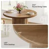 A collage showing a round dining table with floral arrangement and place settings, and a close-up of the table's edge. Produktbild-Vorschau