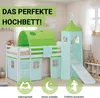 Homestyle4u dětská podkrovní postel 90x200 skluzavka Náhled obrázku produktu 17
