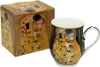 HOME ELEMENTS Porcelánový hrnček 350 ml, Klimt, Bozk čierny Náhľad obrázku produktu 2