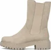 A side view of a beige Chelsea boot with a thick sole. Produktbild-Vorschau