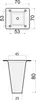Technical drawings with dimensions of furniture feet. Produktbild-Vorschau
