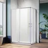 Eck Duschkabine 100x80x195cm Doppel Schiebetür Produktbild-Vorschau 1