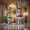 2er Set Kerzenleuchte 32 & 39 cm Silber Keramik Hochglanz Produktbild-Vorschau 9