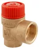 A close-up studio shot of a brass safety valve with a red cap. Produktbild-Vorschau